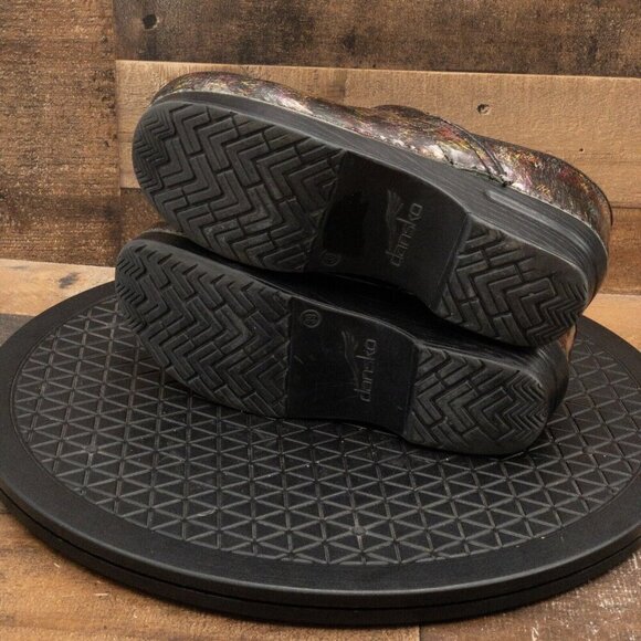 DANSKO WOMENS CASUAL SHOES SLIP ON PATENT LEATHER MULTICOLOR CLOGS SIZE 8/39EU - Picture 4 of 9